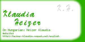 klaudia heizer business card